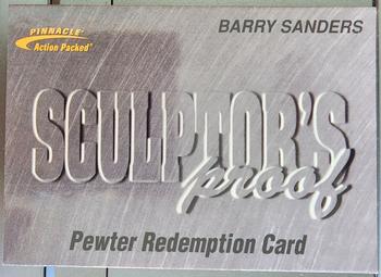 1996 Action Packed - Sculptor's Proof Redemption Card #5 Barry Sanders Front