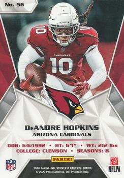 2020 Panini Sticker & Card Collection - Cards Silver #56 DeAndre Hopkins Back