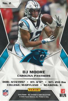 2020 Panini Sticker & Card Collection - Cards Blue #2 DJ Moore Back