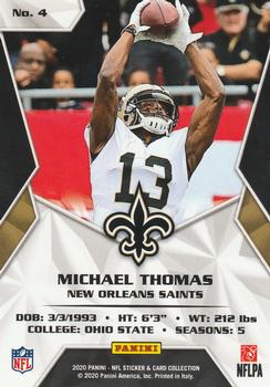 2020 Panini Sticker & Card Collection - Cards Blue #4 Michael Thomas Back