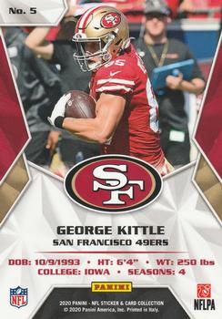 2020 Panini Sticker & Card Collection - Cards Blue #5 George Kittle Back