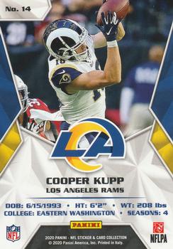 2020 Panini Sticker & Card Collection - Cards Blue #14 Cooper Kupp Back