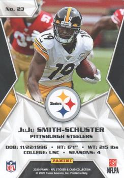 2020 Panini Sticker & Card Collection - Cards Blue #23 JuJu Smith-Schuster Back