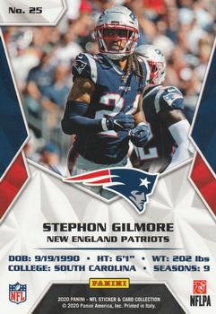 2020 Panini Sticker & Card Collection - Cards Blue #25 Stephon Gilmore Back