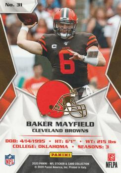 2020 Panini Sticker & Card Collection - Cards Blue #31 Baker Mayfield Back