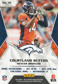 2020 Panini Sticker & Card Collection - Cards Blue #33 Courtland Sutton Back