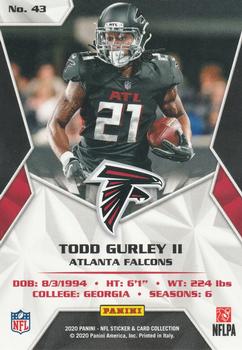 2020 Panini Sticker & Card Collection - Cards Blue #43 Todd Gurley II Back