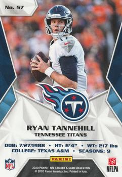 2020 Panini Sticker & Card Collection - Cards Blue #57 Ryan Tannehill Back