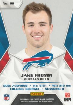 2020 Panini Sticker & Card Collection - Cards Blue #69 Jake Fromm Back