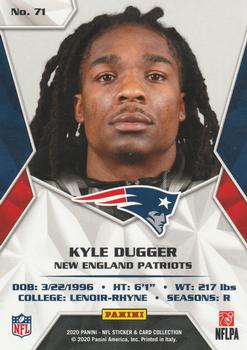 2020 Panini Sticker & Card Collection - Cards Blue #71 Kyle Dugger Back
