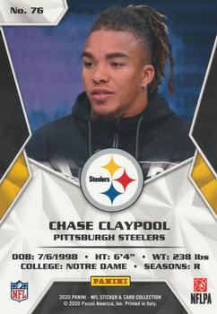 2020 Panini Sticker & Card Collection - Cards Blue #76 Chase Claypool Back