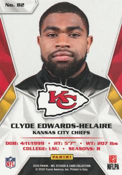 2020 Panini Sticker & Card Collection - Cards Blue #82 Clyde Edwards-Helaire Back