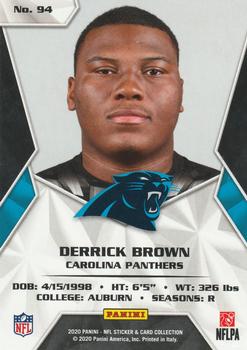 2020 Panini Sticker & Card Collection - Cards Blue #94 Derrick Brown Back