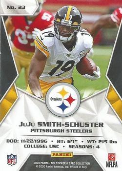 2020 Panini Sticker & Card Collection - Cards Gold #23 JuJu Smith-Schuster Back