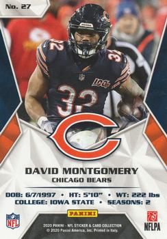 2020 Panini Sticker & Card Collection - Cards Gold #27 David Montgomery Back