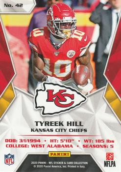 2020 Panini Sticker & Card Collection - Cards Gold #42 Tyreek Hill Back