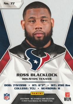 2020 Panini NFL Sticker & Card Collection - Cards Gold #77 Ross Blacklock Back