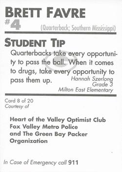 1996 Green Bay Packers Police - Heart of the Valley Optimist Club, Fox Valley Metro Police #8 Brett Favre Back
