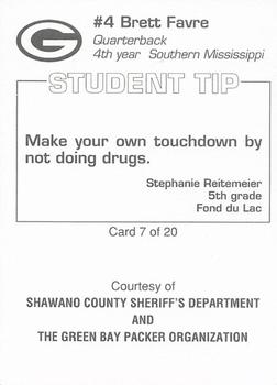 1994 Green Bay Packers Police - Shawano County Sheriffs Department #7 Brett Favre Back