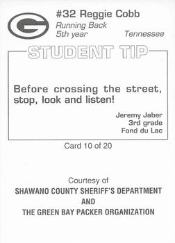 1994 Green Bay Packers Police - Shawano County Sheriffs Department #10 Reggie Cobb Back