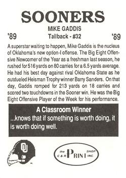 1989 Oklahoma Sooners Police #NNO Mike Gaddis Back
