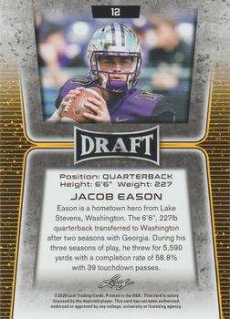 2020 Leaf Draft - Red #12 Jacob Eason Back