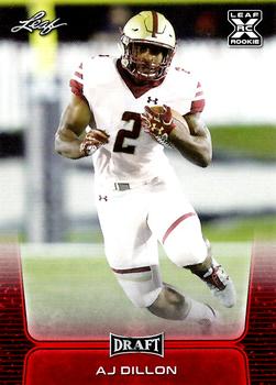 2020 Leaf Draft - Red #16 AJ Dillon Front