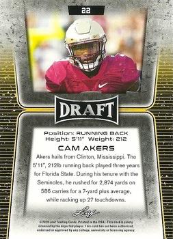 2020 Leaf Draft - Red #22 Cam Akers Back