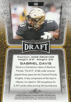 2020 Leaf Draft - Red #32 Gabriel Davis Back