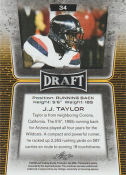 2020 Leaf Draft - Red #34 J.J. Taylor Back