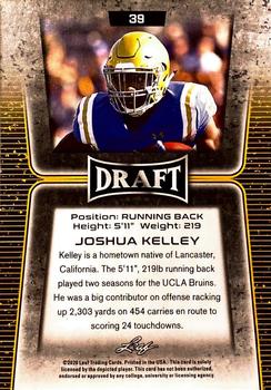 2020 Leaf Draft - Red #39 Joshua Kelley Back