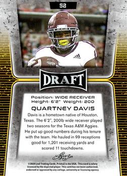 2020 Leaf Draft - Red #52 Quartney Davis Back