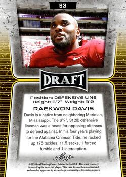 2020 Leaf Draft - Red #53 Raekwon Davis Back