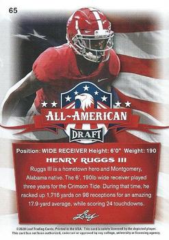 2020 Leaf Draft - Red #65 Henry Ruggs III Back