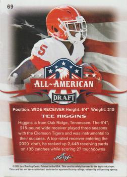 2020 Leaf Draft - Red #69 Tee Higgins Back