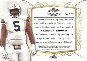 2020 Leaf Trinity - Patch Autographs #PA-DB2 Derrick Brown Back
