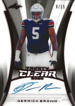 2020 Leaf Trinity - Clear Autographs Red #CA-DB2 Derrick Brown Front