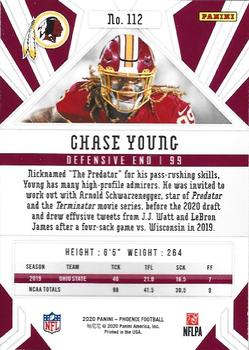 2020 Panini Phoenix - Fire Burst #112 Chase Young Back