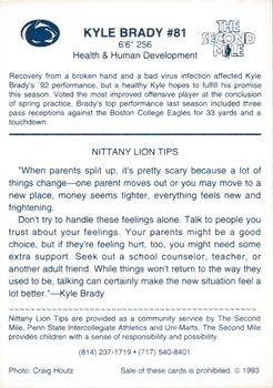1993 Penn State Nittany Lions #NNO Kyle Brady Back