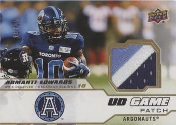 2020 Upper Deck CFL - Game Jersey Patch #GJ-AE Armanti Edwards Front