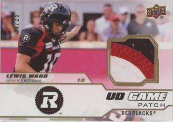 2020 Upper Deck CFL - Game Jersey Patch #GJ-LW Lewis Ward Front