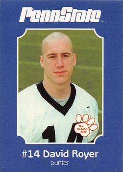 2001 Penn State Nittany Lions #NNO David Royer Front