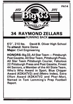 1991 Big 33 Pennsylvania High School #PA14 Ray Zellars Back