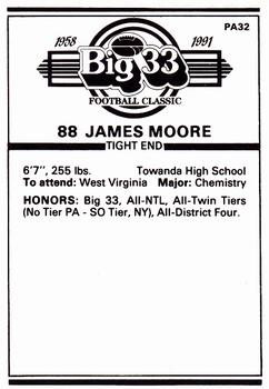 1991 Big 33 Pennsylvania High School #PA32 James Moore Back