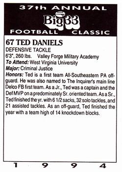 1994 Big 33 Pennsylvania High School #NNO Ted Daniels Back