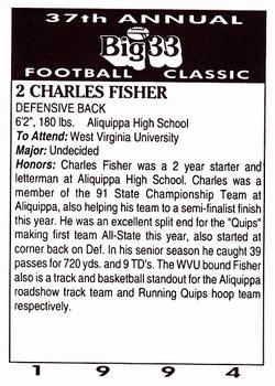 1994 Big 33 Pennsylvania High School #NNO Charles Fisher Back