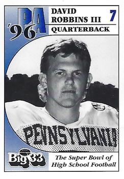 1996 Big 33 Pennsylvania High School #NNO David Robbins III Front