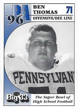 1996 Big 33 Pennsylvania High School #NNO Ben Thomas Front
