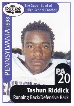 1998 Big 33 Pennsylvania High School #NNO Tashun Riddick Front