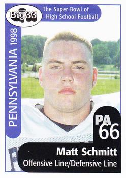 1998 Big 33 Pennsylvania High School #NNO Matt Schmitt Front